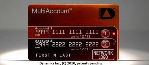Množství karet od nejrůznějších účtů rozčiluje jistě již nejednoho majitele malé peněženky. Americká společnost Dynamics Inc. nedávno představila nové řešení - jednu jedinou kartu MultiAccount s drobným přepínačem mezi jednotlivými účty.