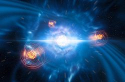 Astronomové poprvé identifikovali těžký chemický prvek vzniklý při kolizi neutronových hvězd